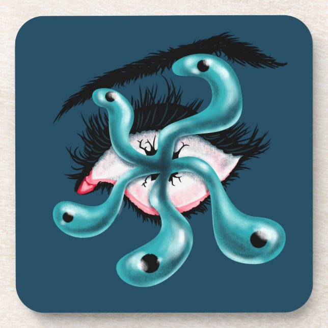 Posavasos Horror de los ojos tentáculo monstruo gótico extra (Frente)