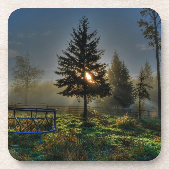 Posavasos Horse Ranch Sunrise Nature Foto (Frente)