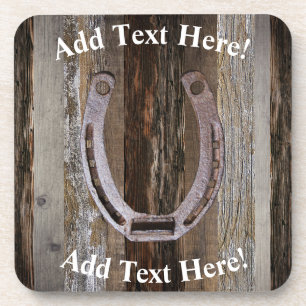 Posavasos Horseshoe Barn Board Vintage Wood Rústica Madera