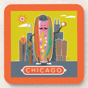 Posavasos Hotdog de Chicago