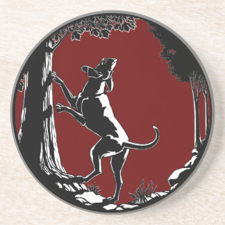 Posavasos Hound Dog Arte Bebidas Atartas De Caza De Perros
