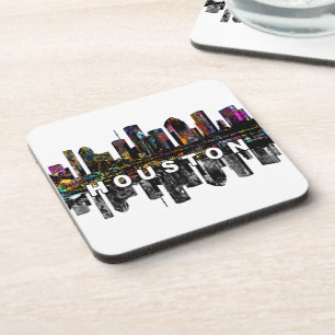 Posavasos Houston, Texas skyline in graffiti