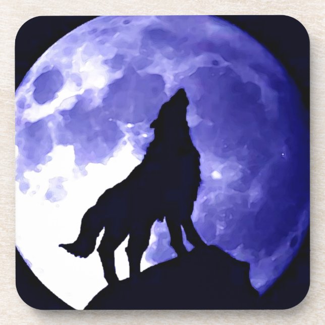 Posavasos Howling Wolf & Fullmoon (Frente)