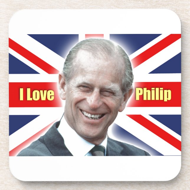 Posavasos HRH Duke de Einburgh - Amo a Philip (Frente)