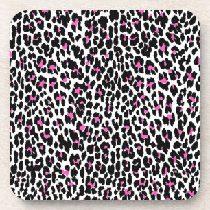 Posavasos huella de leopardo rosa