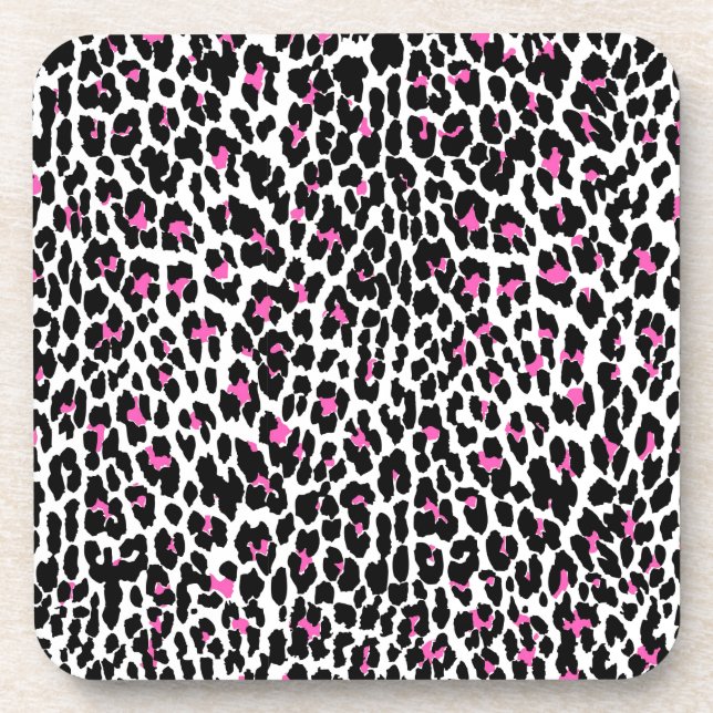 Posavasos huella de leopardo rosa (Frente)