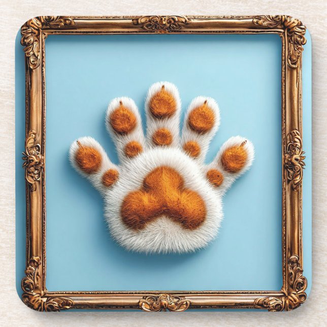 Posavasos Huella de pata de animal (Frente)