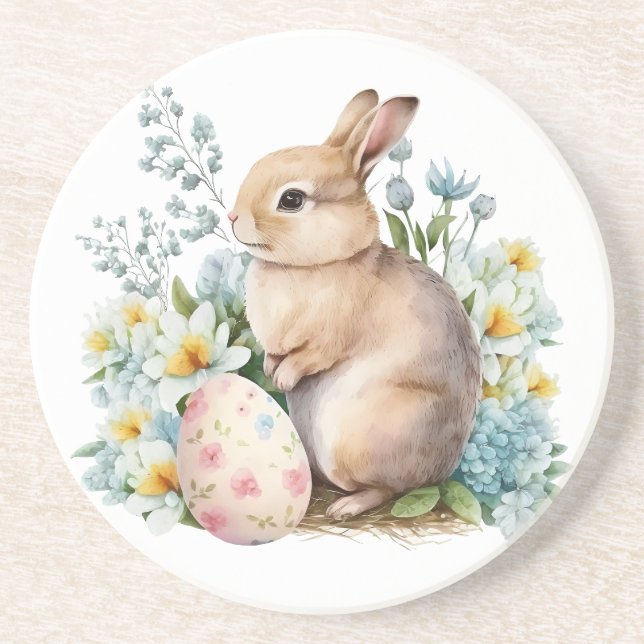 Posavasos Huevo conejo y floral (Frente)