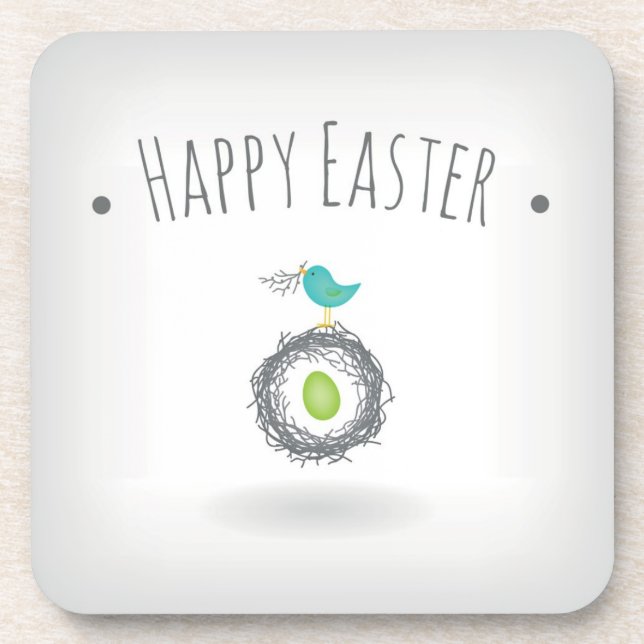 Posavasos Huevo de Pascua en tarjeta de felicitación de la (Frente)
