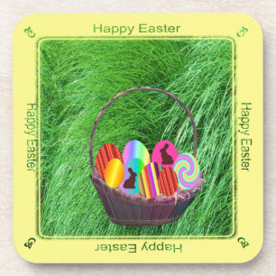 Posavasos Huevos de Pascua en una canasta
