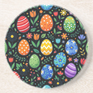 Posavasos Huevos de Pascua y Flores de Arcoíris