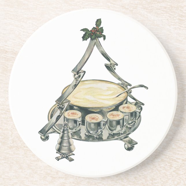 Posavasos Huevos en un viejo tazón de árbol de Navidad (Frente)