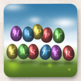 Posavasos Huevos felices de Pascua coloridos