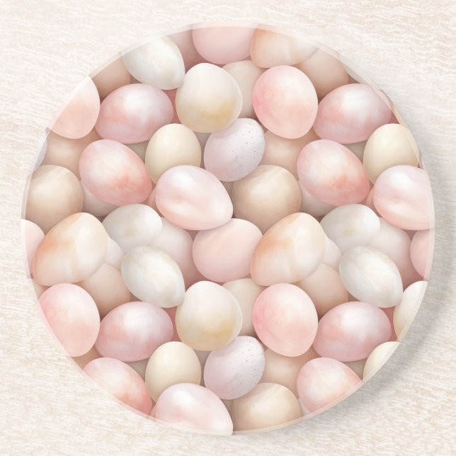 Posavasos Huevos Rosados de Melocotón de Pascua (Frente)