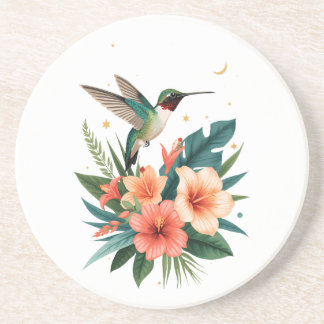 Posavasos Hummingbird Bloom Sandstone Coaster