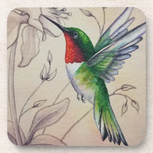 Posavasos Hummingbird No. 6 Watercolor Art