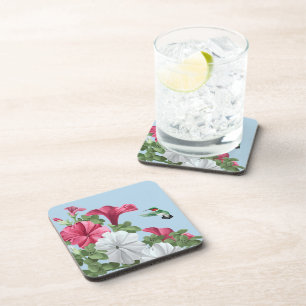 Posavasos Hummingbird y Petunia Flowers