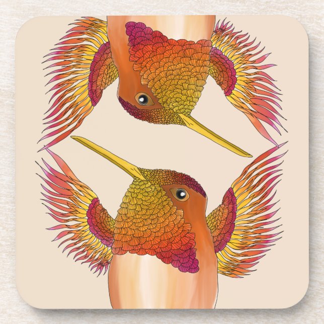 Posavasos Hummingbirds espumoso en una montaña rusa (Frente)