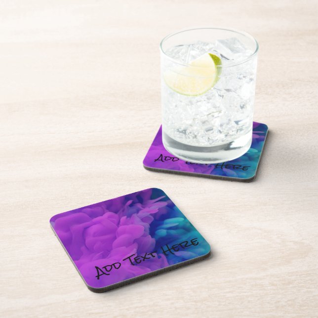 Posavasos Humo digital púrpura y azul (Lado Derecho)