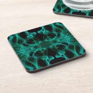 Posavasos Humo Verde Simétrico Minimalista Negro