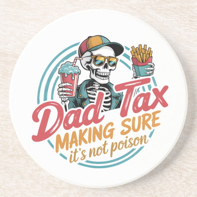 Posavasos Humor de comida de Guay Dad Tax Skeleton (Frente)