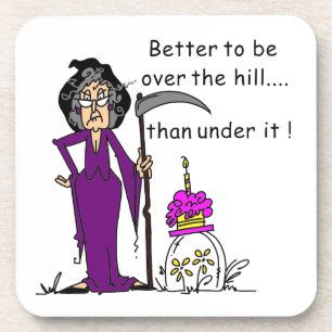 Posavasos Humor de cumpleaños de Grim Reaper