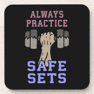 Posavasos Humor de entrenamiento - Practicar conjuntos segur