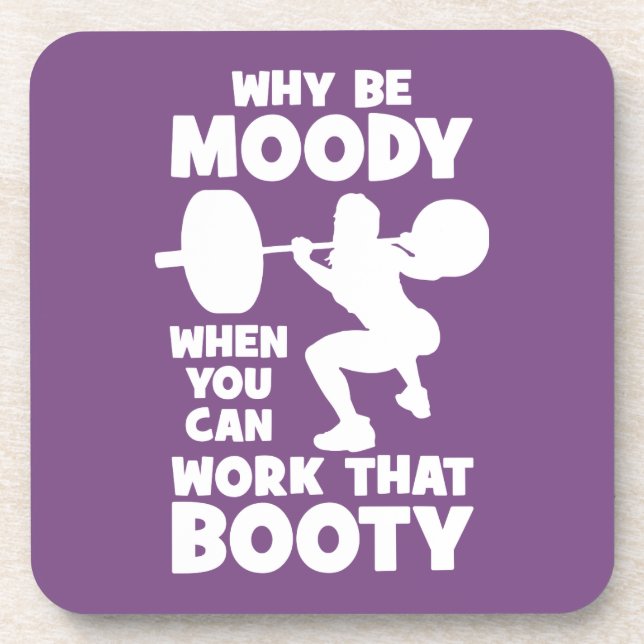 Posavasos Humor de entrenamiento - Trabajo que booty, Gimnas (Frente)