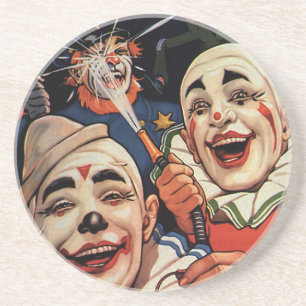 Posavasos Humor del vintage, payasos de circo de risa y