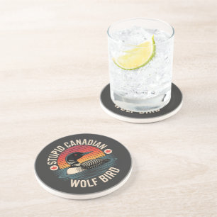 Posavasos Humor estúpido de lobo ave canadiense somorgujo