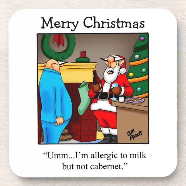 Posavasos Humor, juego de pascua de Navidades divertidos (Frente)