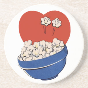 Posavasos Humor Retro Adorable, ¡Tazón de Palomitas para el