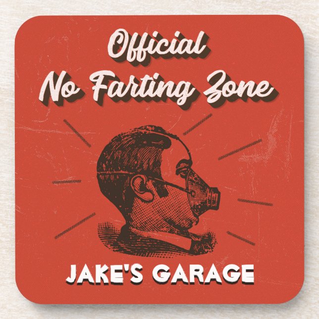 Posavasos Humorístico No Farting Zone Red (Frente)