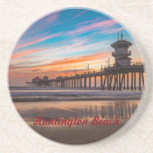 Posavasos Huntington Beach Pier al atardecer