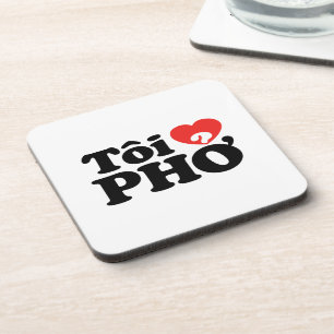 Posavasos I Heart (Love) Pho (Tôi + PHỞ) Idioma Vietnamita