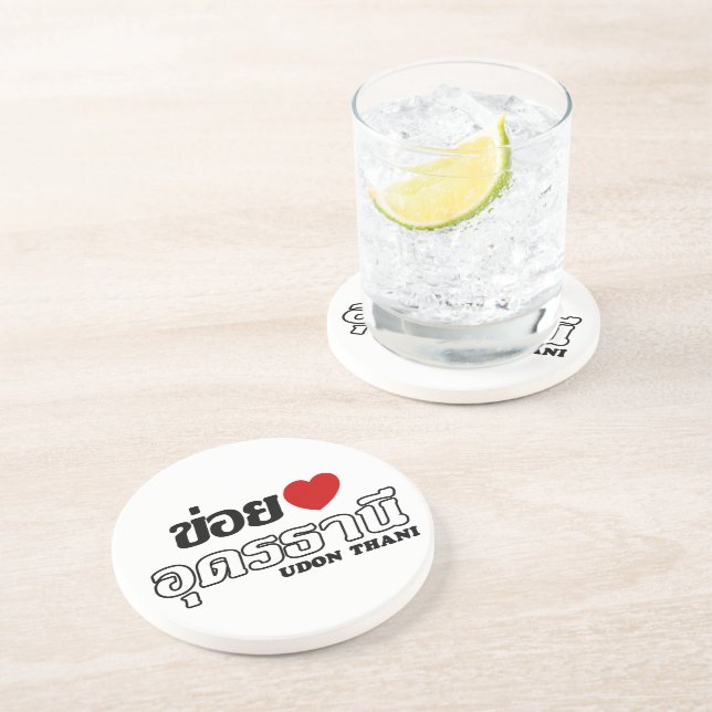 Posavasos I Heart (Love) Udon Thani, Isan, Tailandia (Lado)