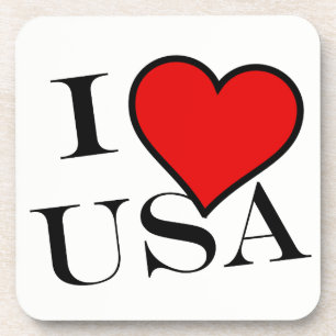 Posavasos I Heart USA Plastic Coaster con Cork cn