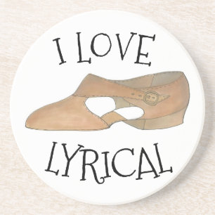 Posavasos I Love Lyrical Tan Modern Dance Teacher Shoe