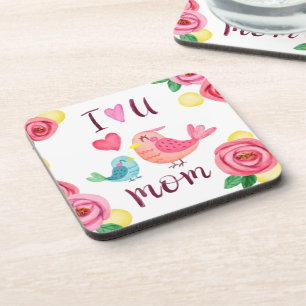 Posavasos I Love You Mom Mother's Day Coaster