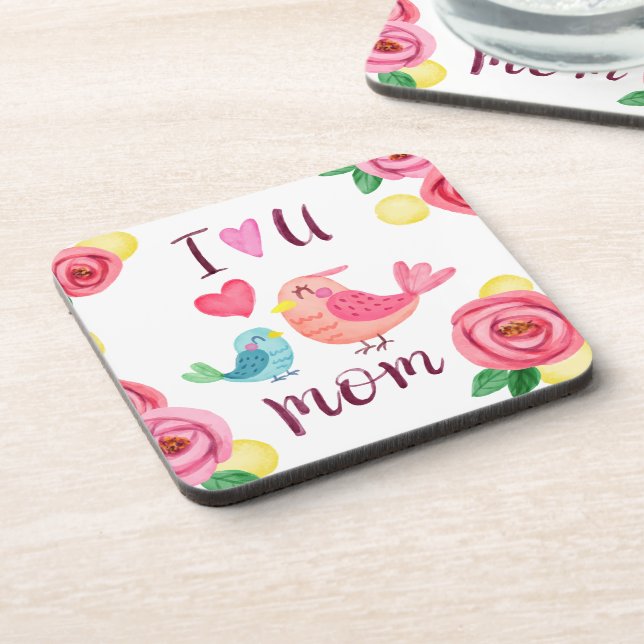 Posavasos I Love You Mom Mother's Day | Coaster (Lado Izquierdo)