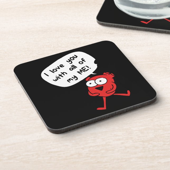 Posavasos I Love You With All My Me – Cute Valentine (Lado Izquierdo)