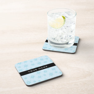 Posavasos Ice Blue Snowflakes, su nombre, Personalice