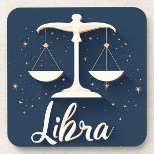 Posavasos Icono del signo zodiacal Libra con balanzas equili