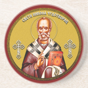 Posavasos icono ortodoxo de San Nicolás 01
