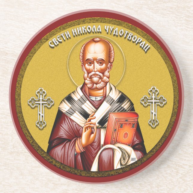Posavasos icono ortodoxo de San Nicolás 01 (Frente)