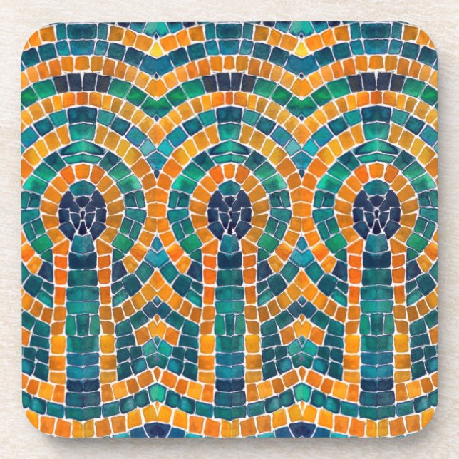 Posavasos ICONOS DE ORO MOSAICOS ATACADORES DE Plástico Duro (Frente)