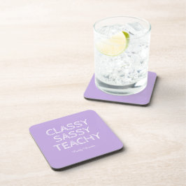 Posavasos Idea de regalo personalizado para maestro morado
