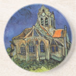Posavasos Iglesia de Auvers por Vincent van Gogh<br><div class="desc">La Iglesia de Auvers (1890) de Vincent van Gogh es una pintura religiosa de la arquitectura del arte del arte de la época del Impresionismo. Una mujer camina por un camino hacia la capilla del pueblo con hermosas vidrieras. Una escena de la arquitectura de la vida cotidiana. Sobre el artista:...</div>