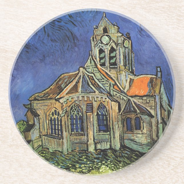 Posavasos Iglesia de Auvers-sur-Oise por Vincent van Gogh (Frente)
