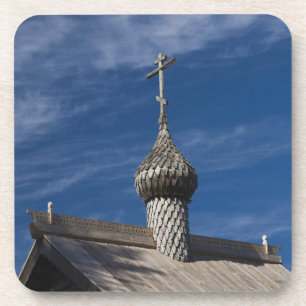 Posavasos iglesia ortodoxa rusa de madera tradicional